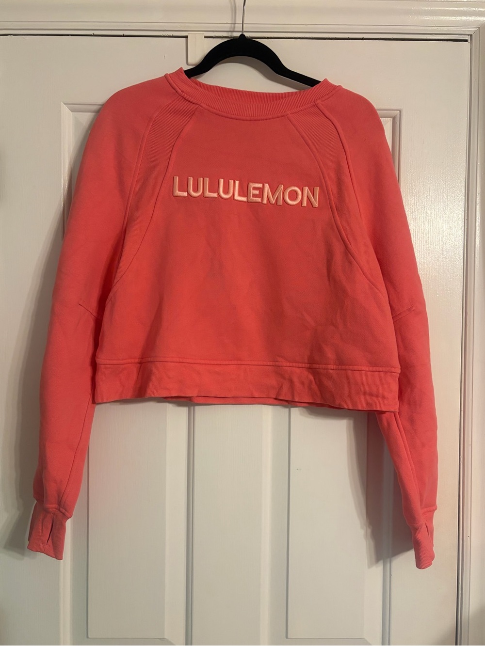 lululemon athletica Pink Scuba Cropped Crew Sweatshirt